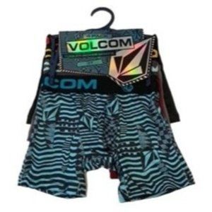 Volcom Boys Boxer Briefs 3T Set of 4 Striped Print Solids